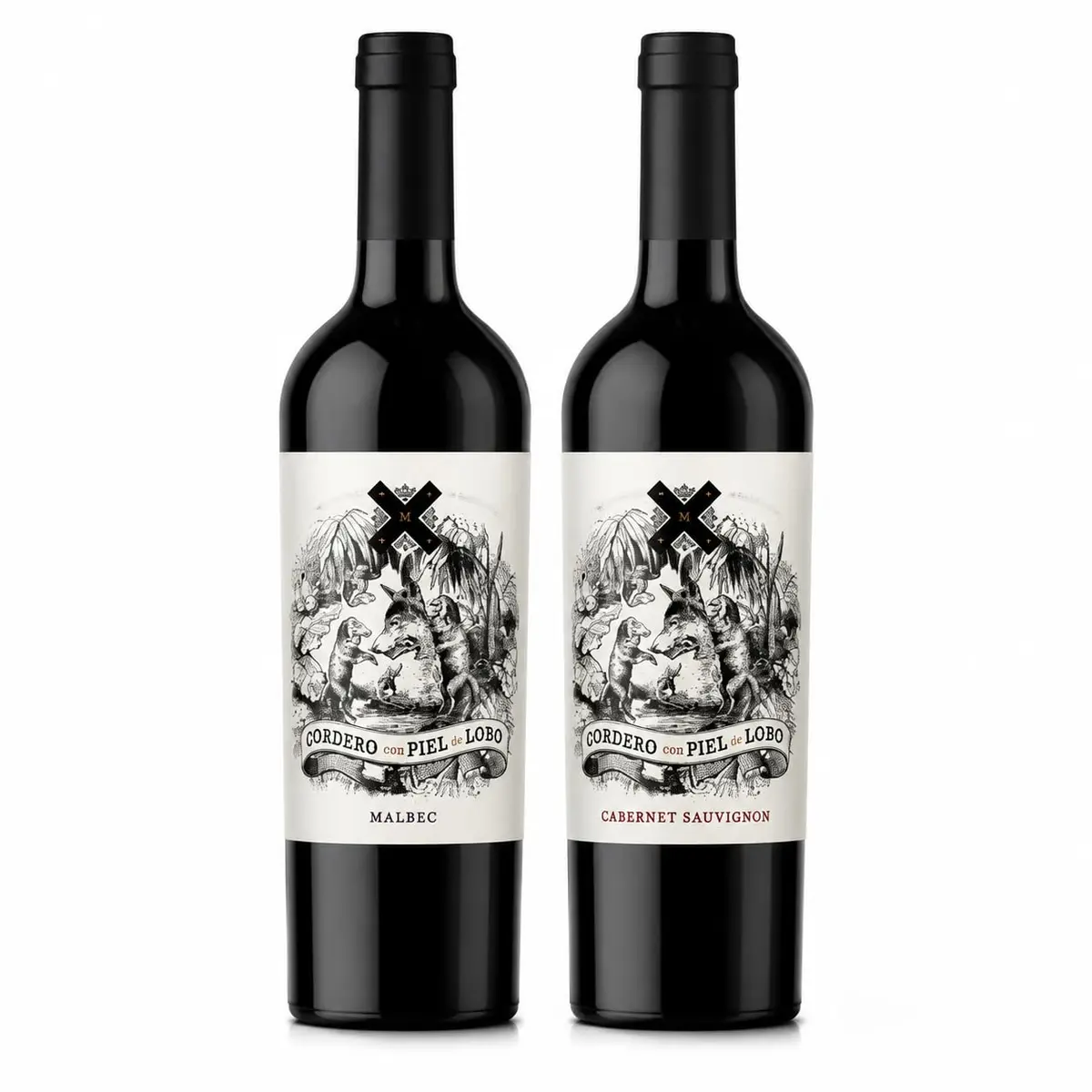 Kit Vinhos Tintos Cordero Con Piel de Lobo 2 Garrafas | Malbec + Cabernet Sauvignon | Vinhos Argentinos Premium 750ml - 1