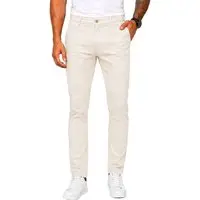 Calça Masculina Slim em Sarja Premium Casual Conforto e Elegância Bege - 1
