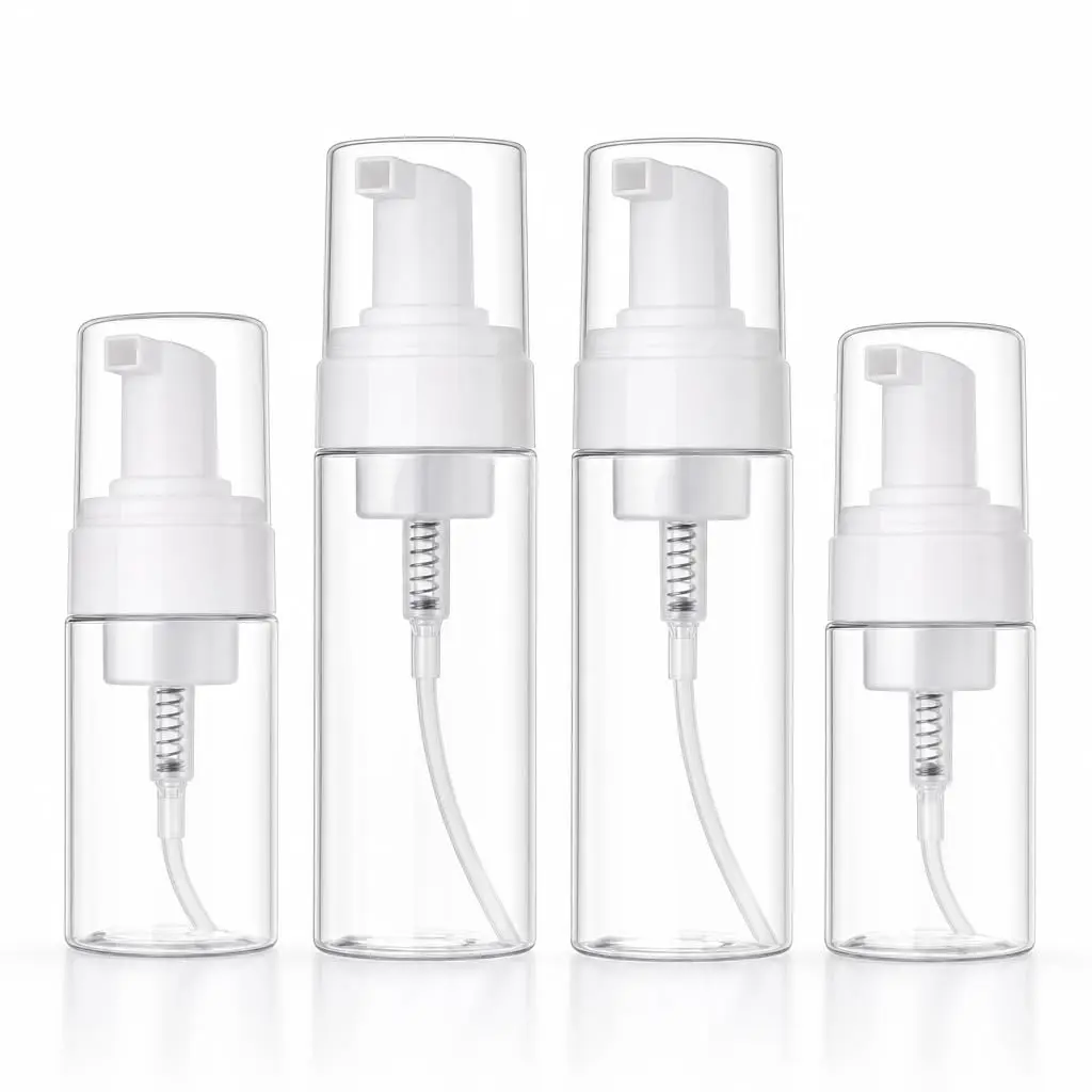 Kit 4 Frascos Espumadores 100ml e 150ml para Skincare e Cílios (Kit 4) | Aplicação Controlada, Leve Para Viagem, Fácil De Reabastecer