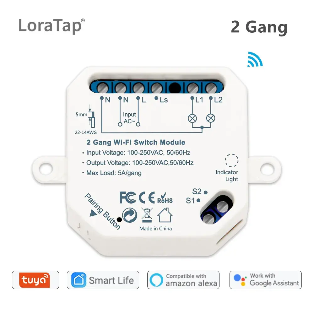 Tuya vida inteligente wifi interruptor 2 gang relé disjuntor módulo google casa alexa eco controle de voz iluminação inteligente temporizador interruptor diy - 1