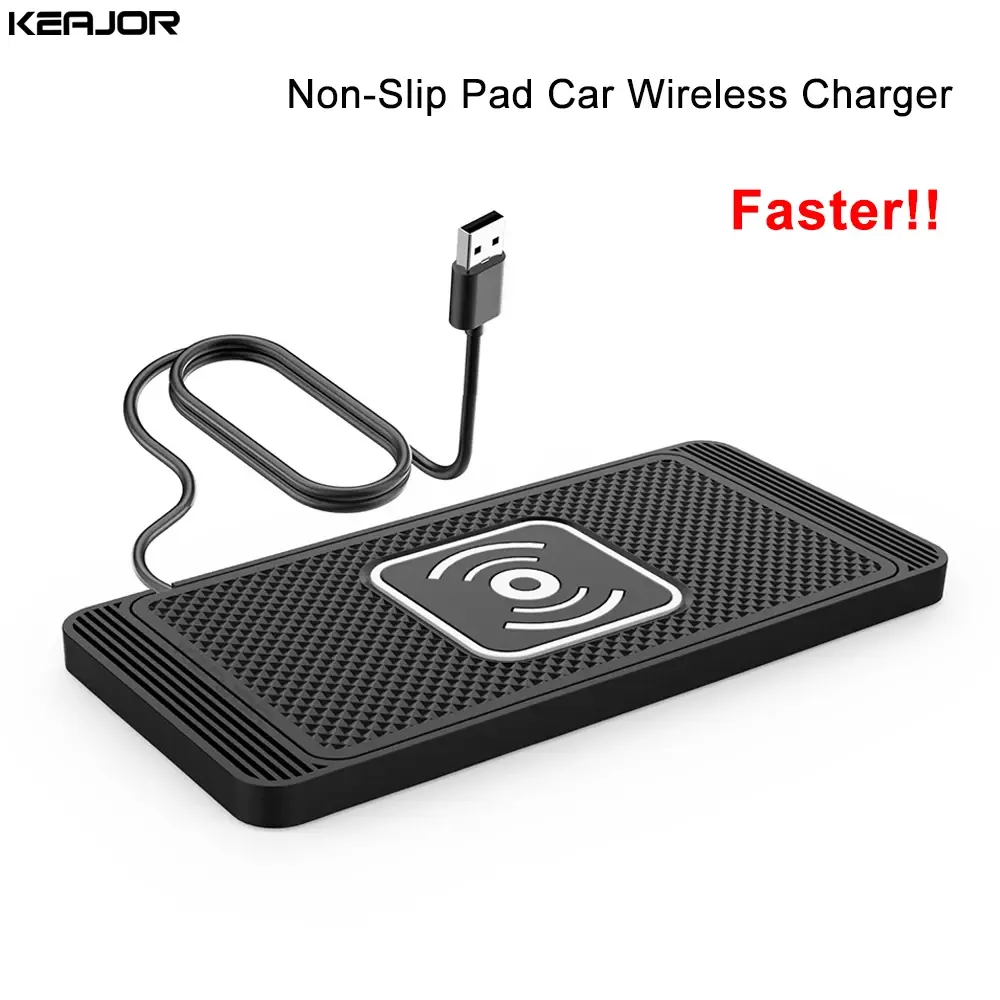 Carregador sem fio de carro almofada antiderrapante de silicone para iphone 15 14 13 12 samsung s24 s23 xiaomi telefone do carro almofada de carregamento de indução rápida