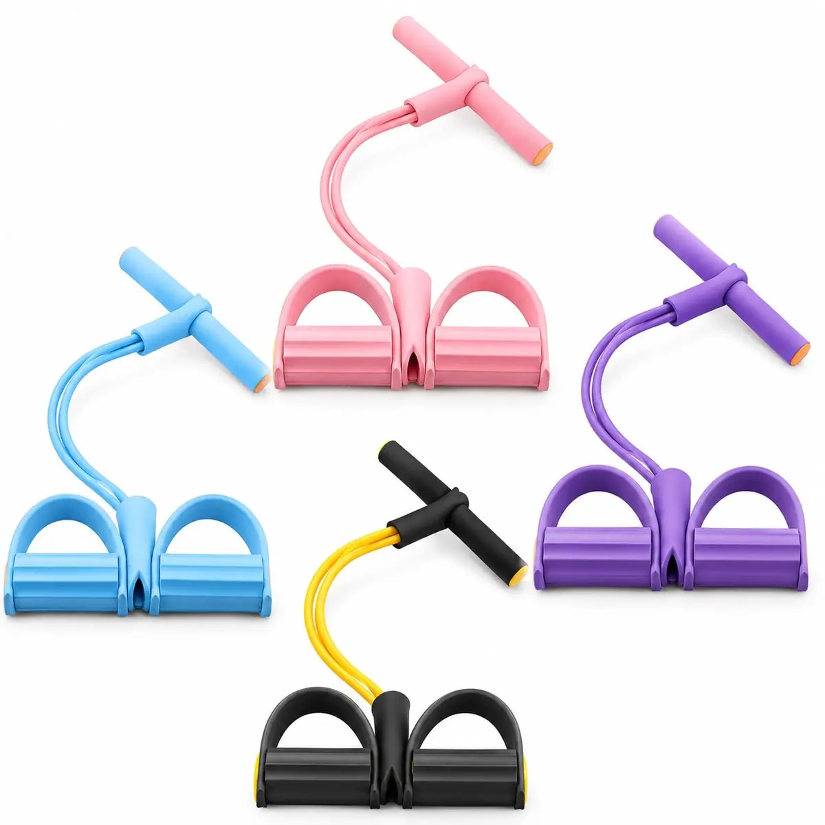 Extensor Elástico Pedal, Treino Completo em Casa, Portátil, Tonifica Braços, Abdômen, Pernas e Glúteos, 42x26 cm - 1
