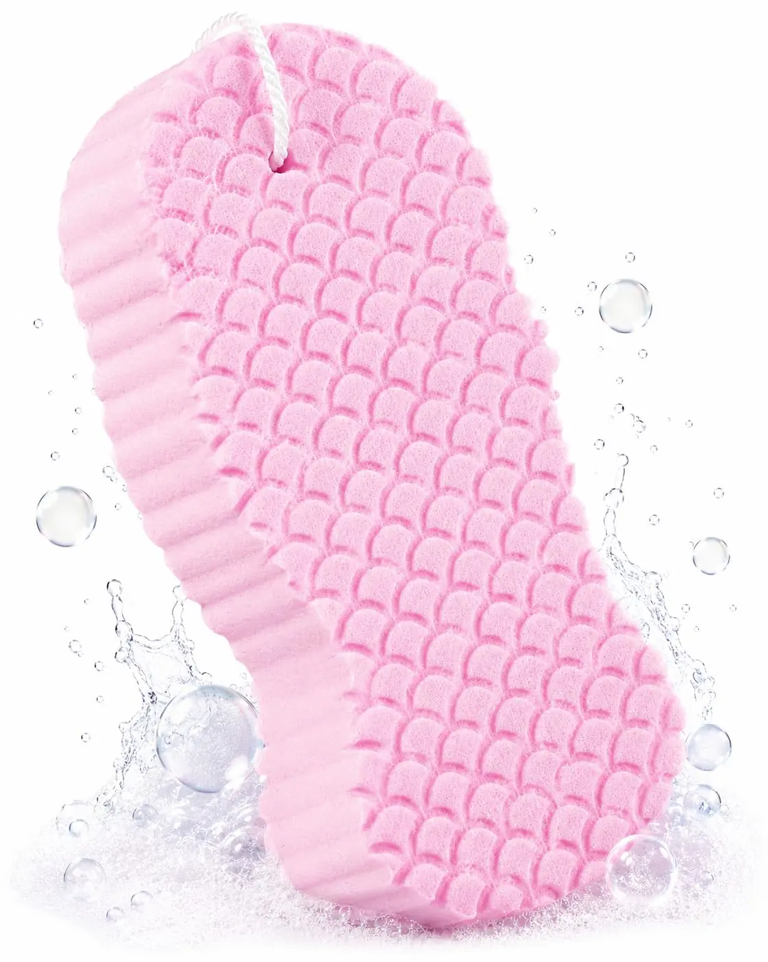 Esponja De Banho 3D Esfoliante Macia Para Remoção De Pele Morta (Rosa)