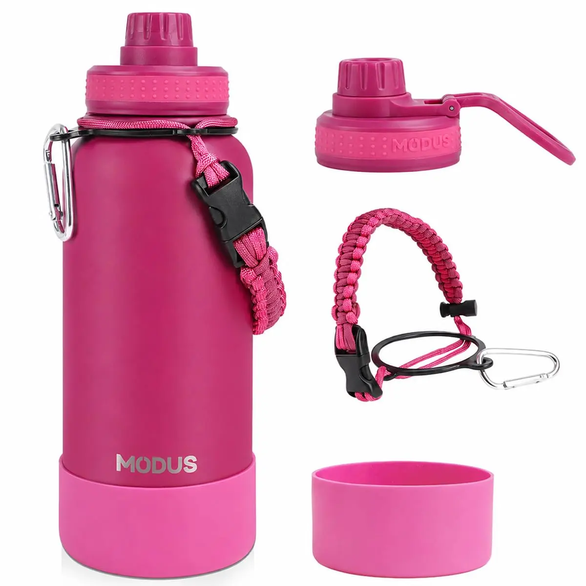 Garrafa Térmica De Água Isolada 950ml De Aço Inox Com Alça | Gradiente Rosa-Vermelho