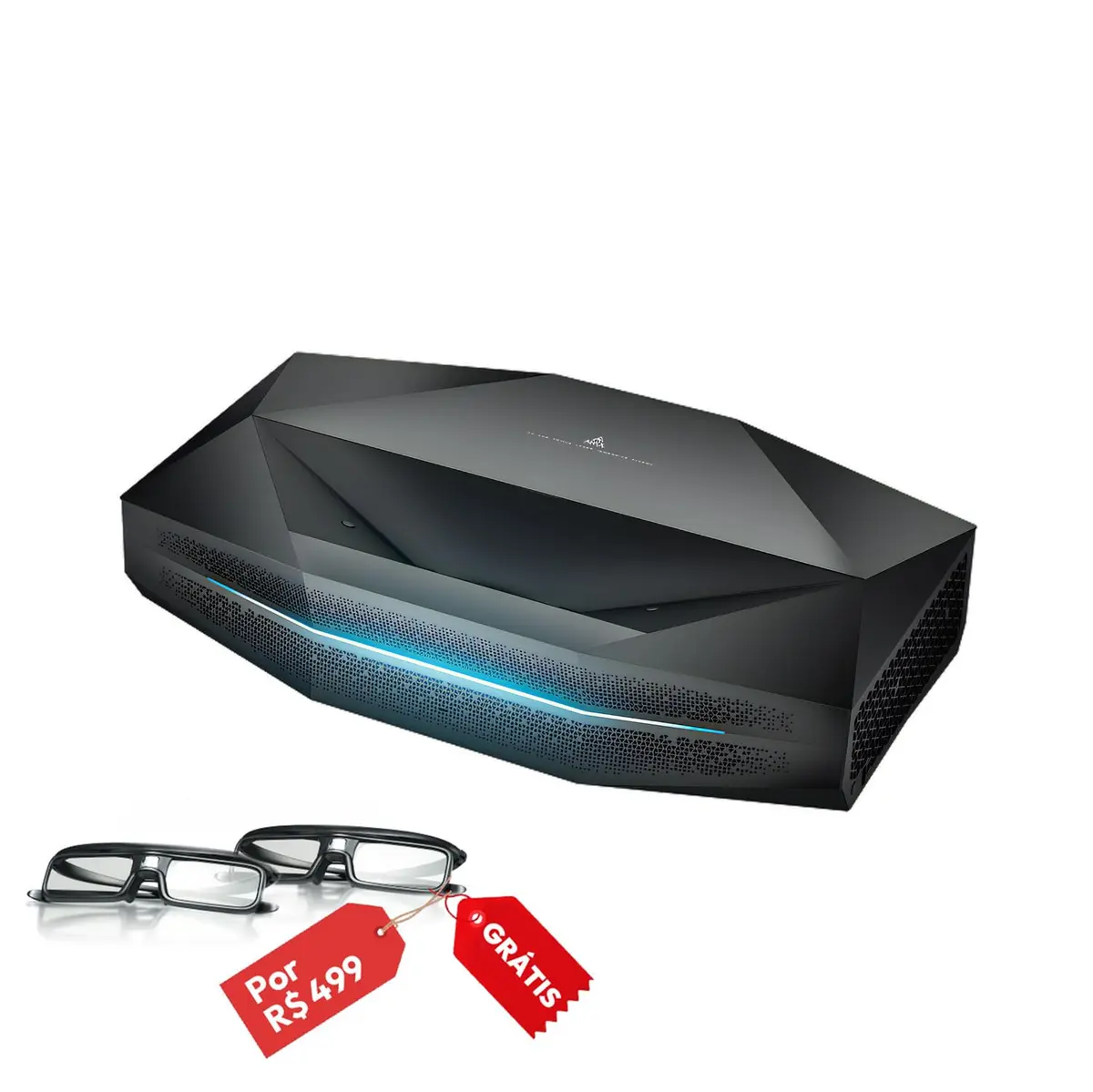 AWOL Aetherion Pro Projetor 4K, Laser RGB Triplo Ultra Curta Distancia, 2600 ISO Lumens, Google TV, Contraste 6000:1, Dolby Vision Gaming, Tela 200", Uso Diurno Cinema em Casa