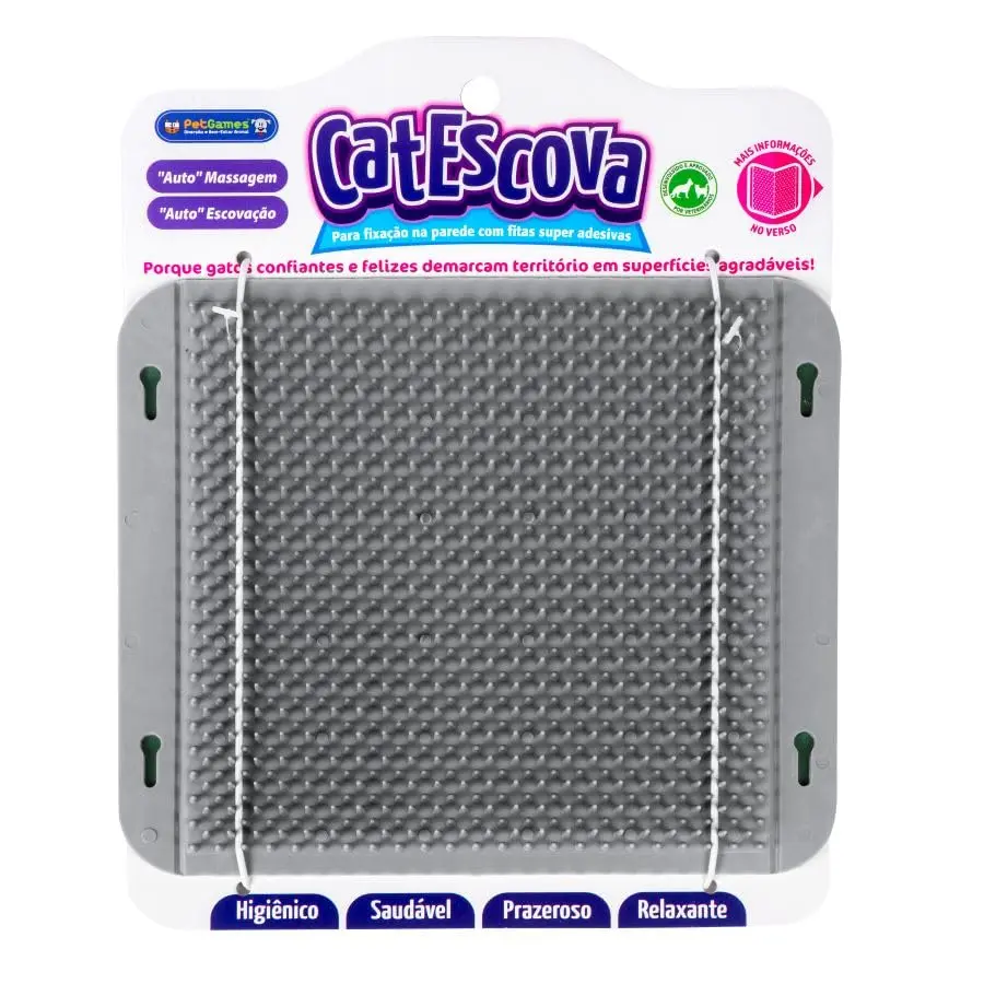 Pet Games Escova De Auto Massagem E Escovação Para Gatos - Cat Escova Cinza - 1