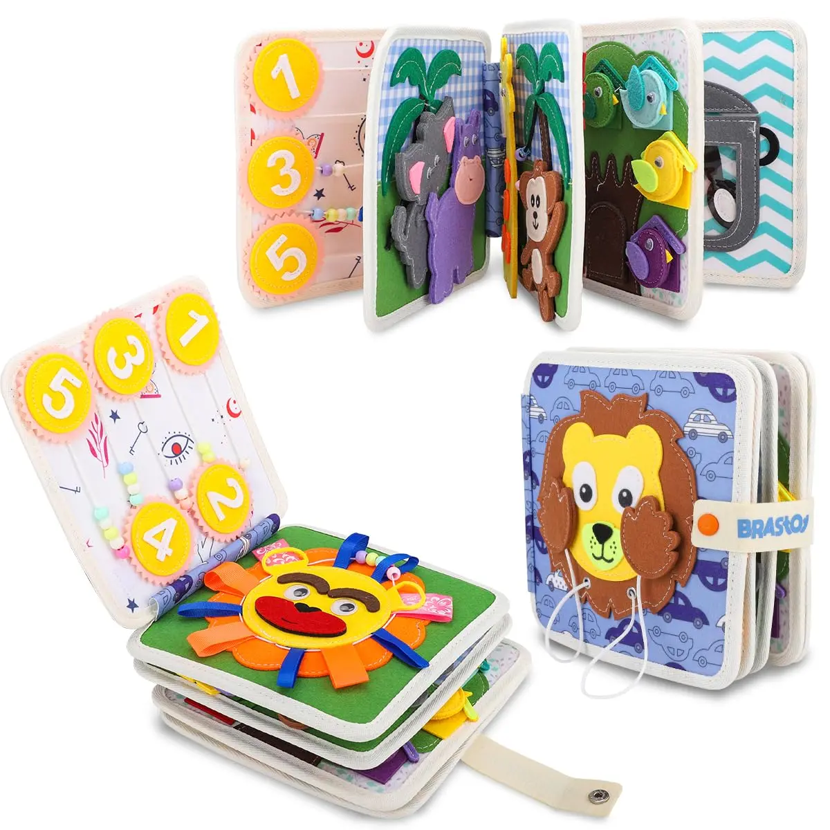 Placa de Montessori Sensorial para Crianças Brinquedo Educativo (Tema Leão)