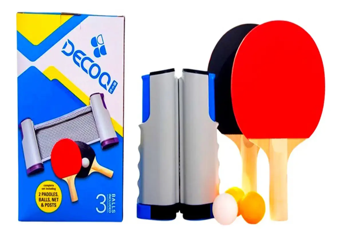 Kit de tênis de mesa portátil Ultshop Ferragens cinza