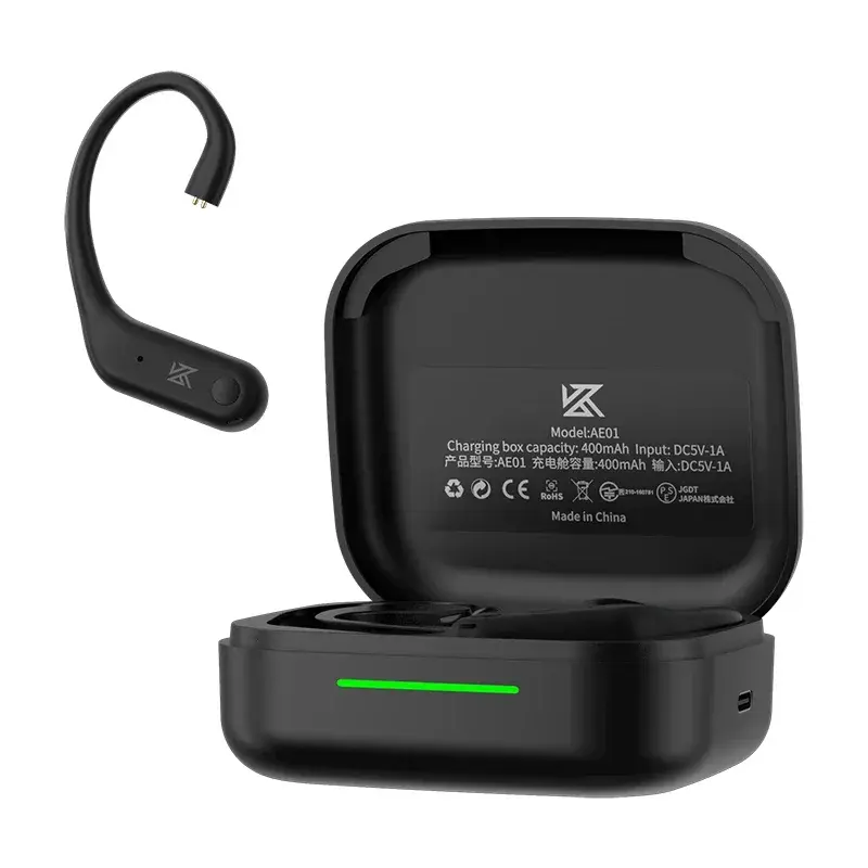 Kz ae01 cabo de atualização sem fio bluetooth 5.4 fones de ouvido fio alta fidelidade gancho de orelha sem fio com caso de carregamento para zsx za pr2 - 1