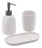 3 Peças Para Banheiro Branco e Prata Modelo Londres - Lyor - 1