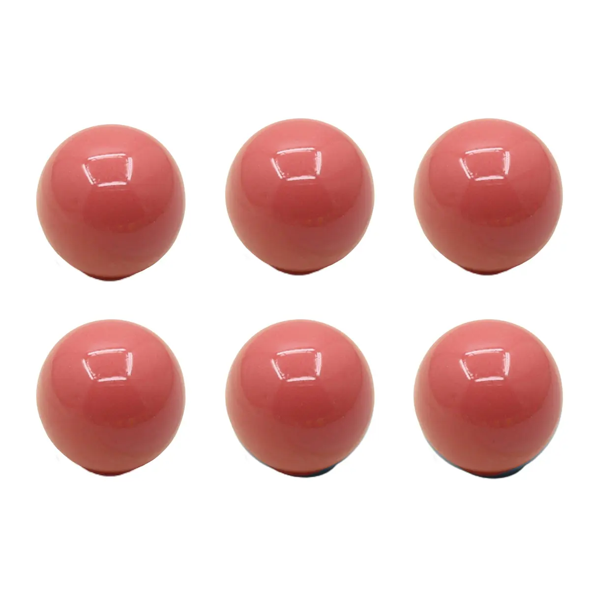 Kit com 6 Unidades de Puxadores de Cerâmica em Formato de Bolinha para Gavetas/Armários/Móveis, Estilo Criativo - Rosa