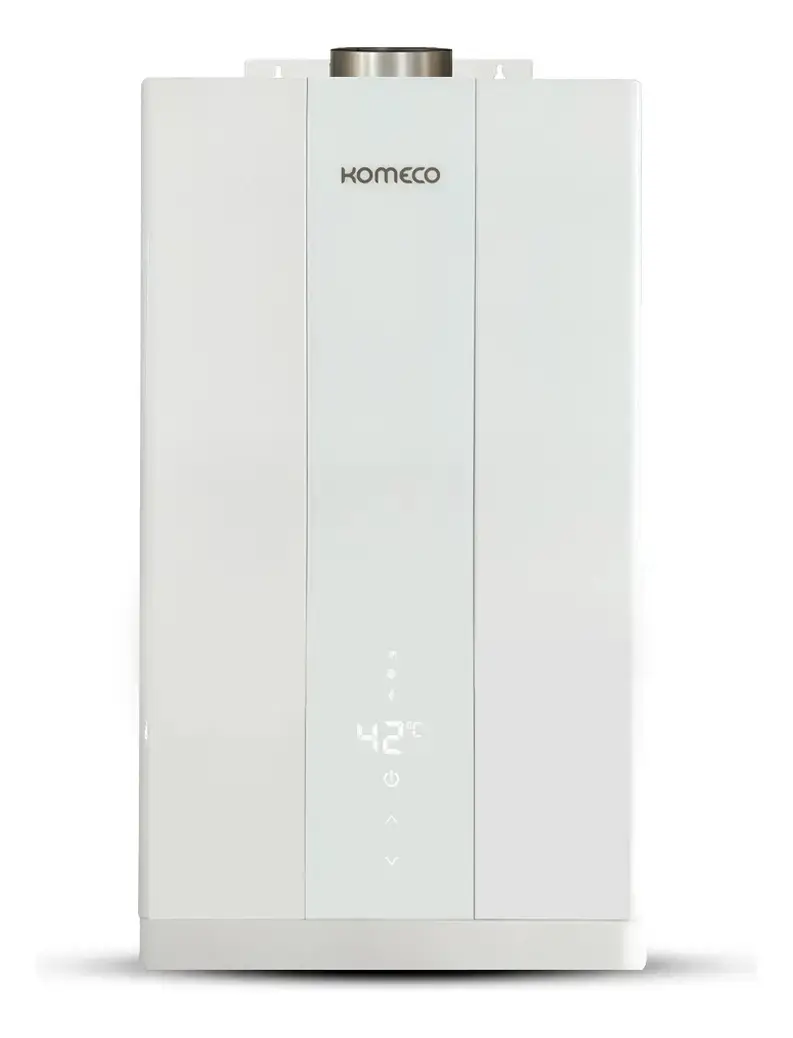 Aquecedor Gás Komeco 21 Litros GN Digital Branco Touch Bivolt