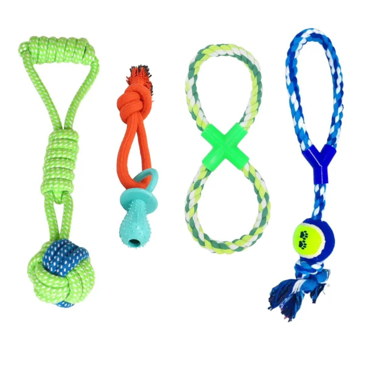 4 Brinquedo Pet Corda Mordedor Resistente Interativo Cachorro Forte