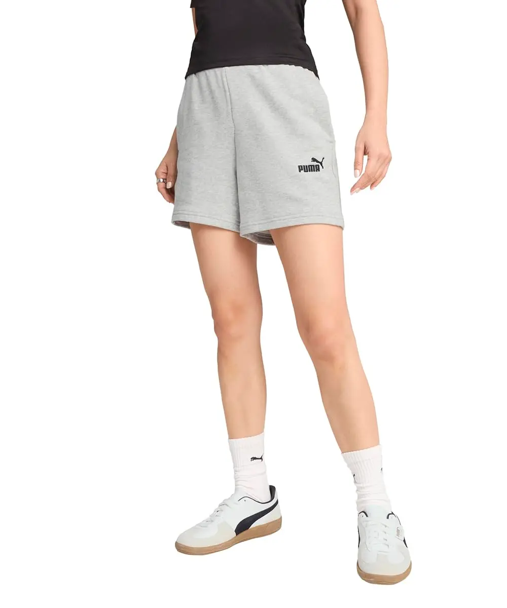 Shorts Puma Cintura Alta Essentials Small No. 1 Logo 5'' Feminino