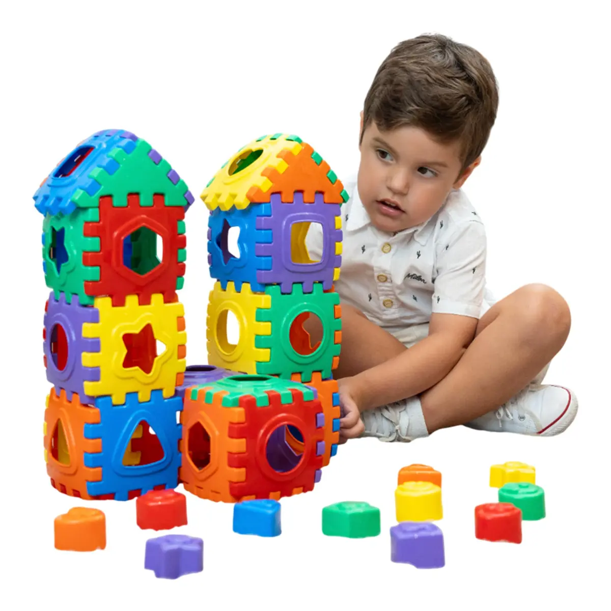 GGB Brinquedo Educativo Blocos Divertidos 52 Peças