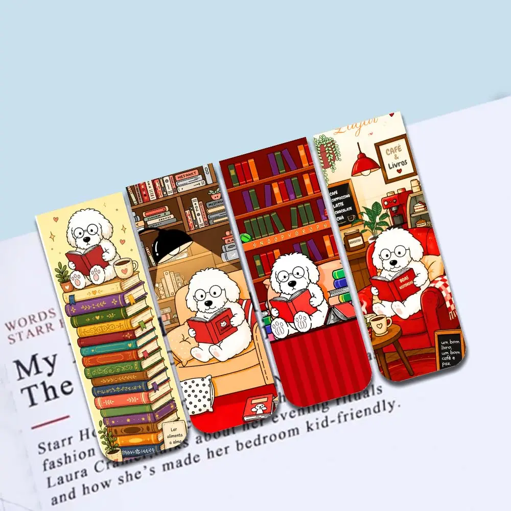 Kit 4 Marcadores de Página Magnéticos - Coleção Cachorrinho BOB ama Livros