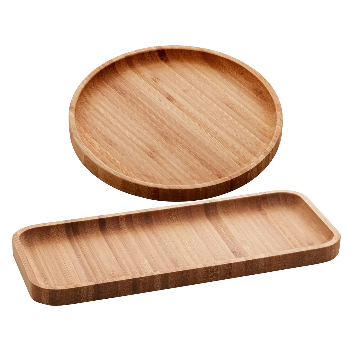 LYOR - Conjunto 2 Bandejas de Bambu Hire 28cm e 20cm - 1