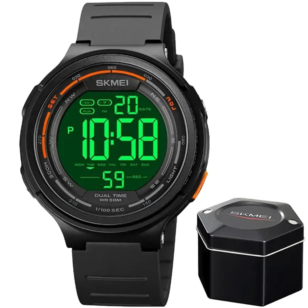 Relógio Masculino Sk 1841 Á Prova D'água 50m Digital Shock Esportivo Preto