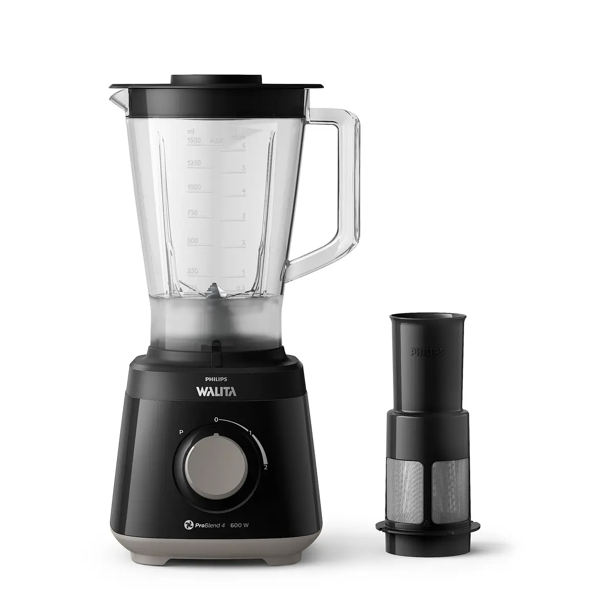 Philips Walita Liquidificador Daily Jarra San 600W, Preto, 220V | Vitaminas e Sucos na Hora – lâminas afiadas para bebidas e receitas variadas no preparo (RI2112/90)