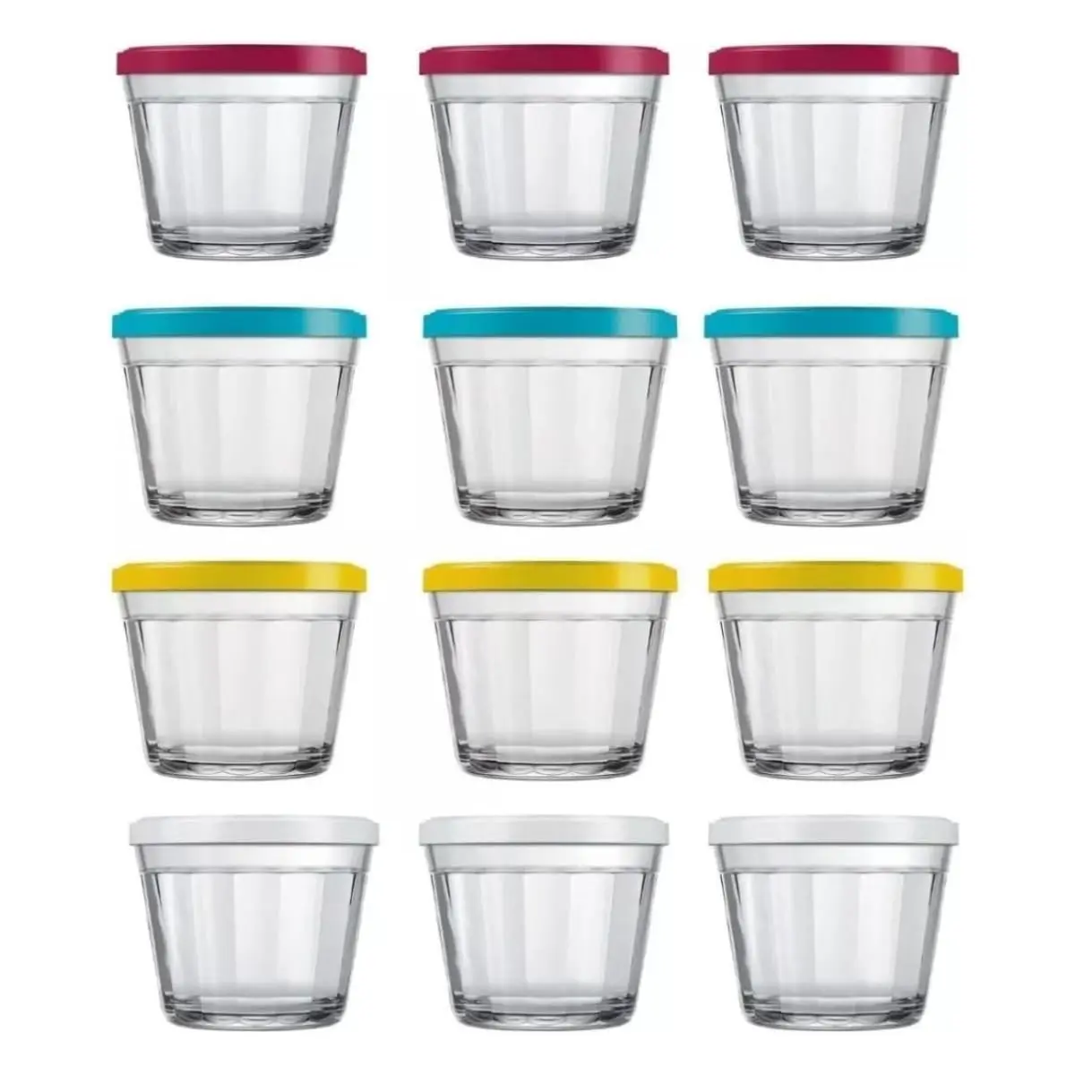 Kit de Tigelas Americano Kit de Potes de Vidro pra Cozinha Com Tampa Plastica 350ml Compacto Minimalista Casa Buritis (12) - 1