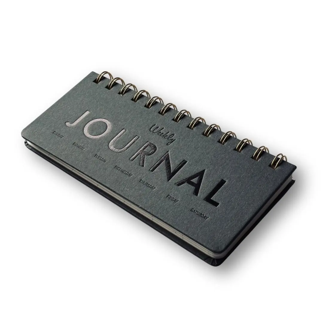 Planner Semanal Premium Bloco de Mesa Compacto 7x17 Espiral 80 Folhas - Preto