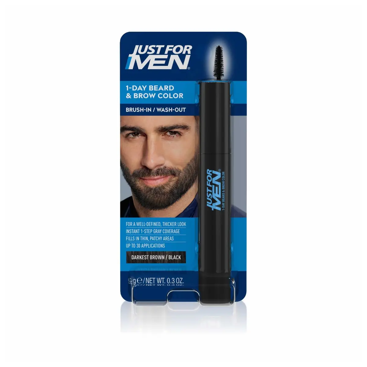 Grecin Retocador Instantâneo Para Barba e Sobrancelha Grisalhos Preto 9ml - 1