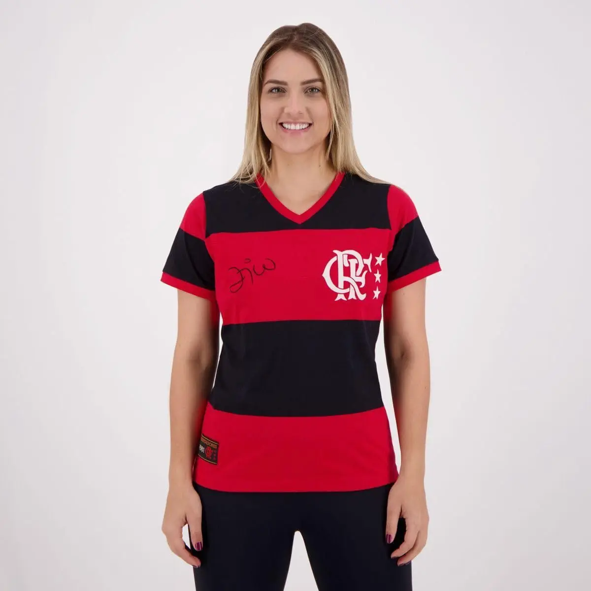 Camiseta Flamengo Libertadores 81 Zico Feminina Braziline