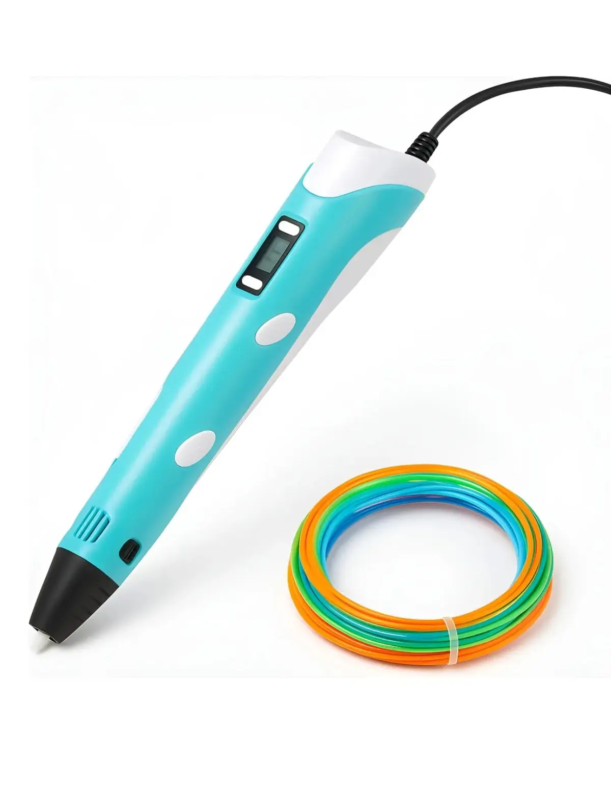 Caneta 3D INFANTIL Profissional com proteção + Cabo USB – Impressora Portátil para Desenho em 3D – Criação e Criatividade - YASDA (AZUL)