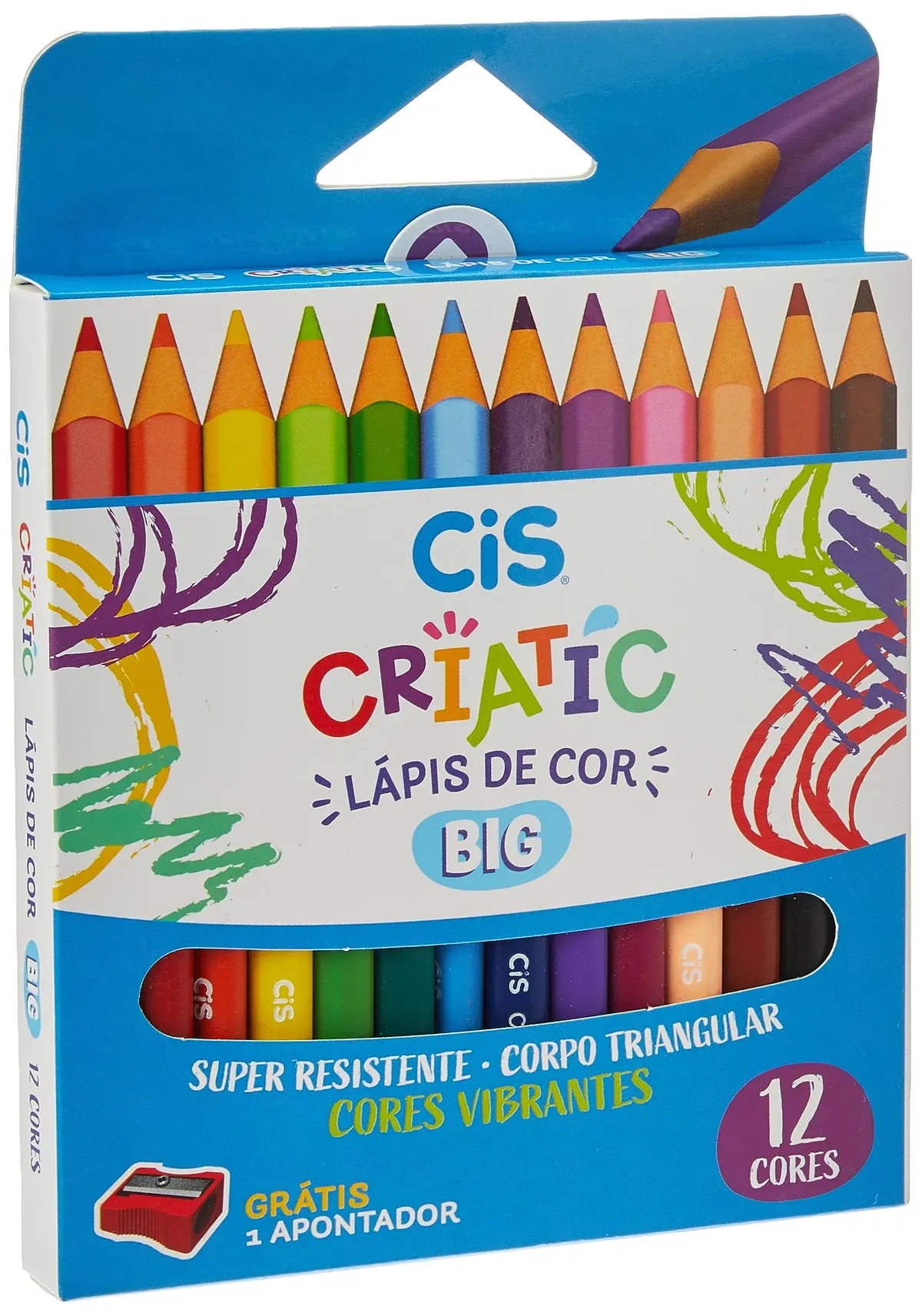 Lápis de cor Jumbo Criatic 12 cores 76.3700 Cis - 1