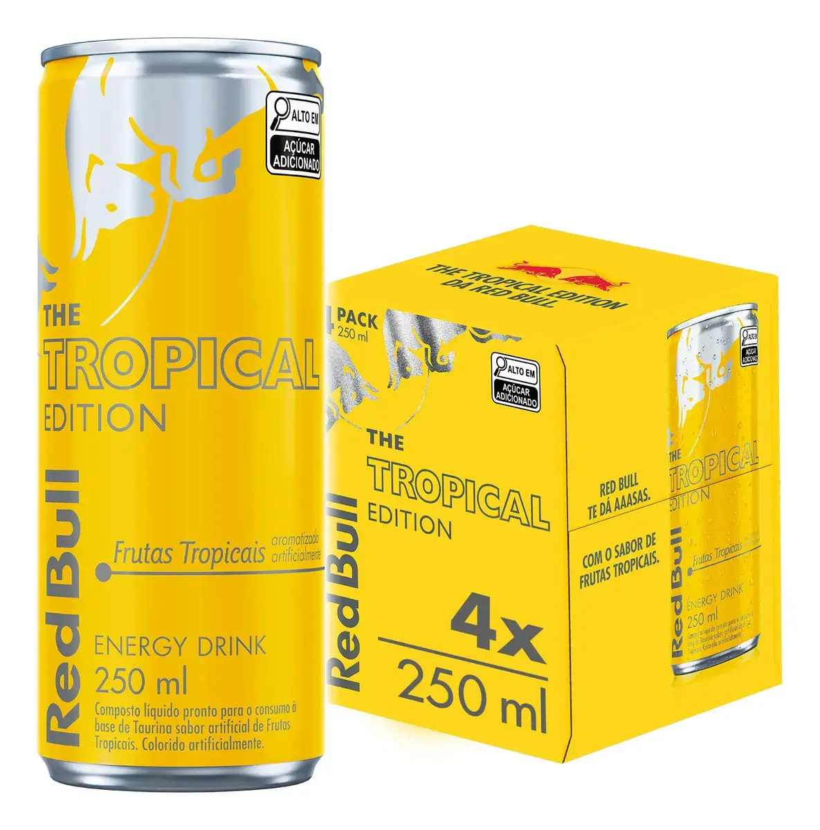 Red Bull Energético, Tropical, 250ml, 4 latas - 1