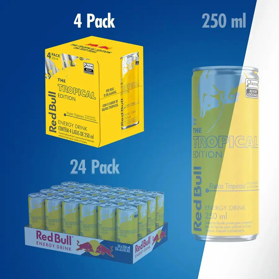 Red Bull Energético, Tropical, 250ml, 4 latas thumbnail 7