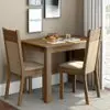Conjunto Sala de Jantar Madesa Lola: Mesa com Tampo de Madeira e 2 Cadeiras - 1