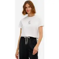 camiseta de algodão manga curta firmes e fortes off white