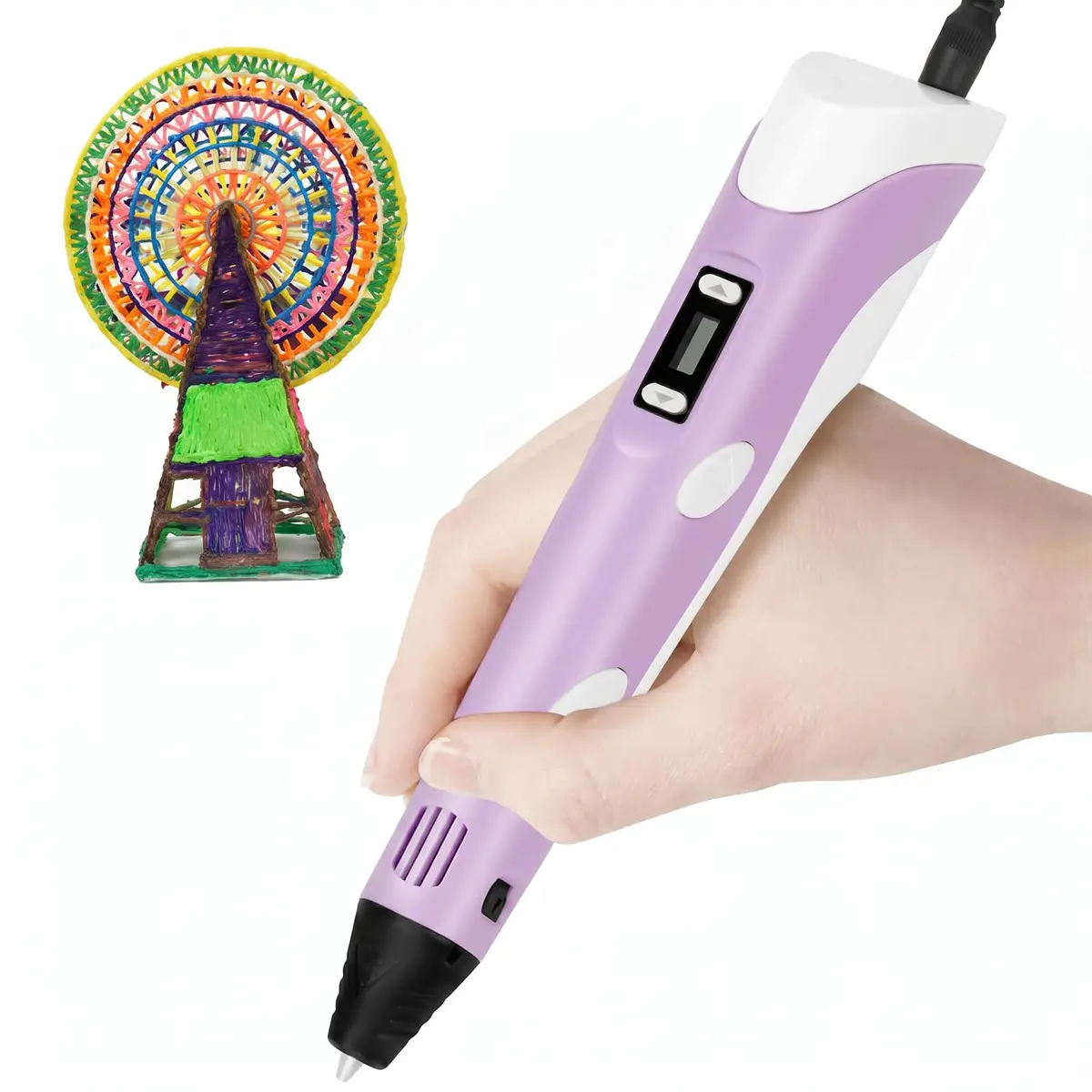 Caneta 3d Profissional, Caneta 3D Impressora, Caneta de Impressora 3D com 3d Profissional, Impressão 3D Profissional Pode Ajustar Temperatura/Velocidade, Presente DIY Criativo