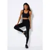 Calça Legging Feminina Canelada Sem Costura - Preto - 1