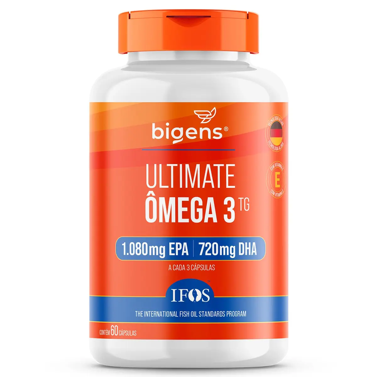 Bigens Ultimate Ômega 3 TG, IFOS, 1.080mg EPA + 720mg DHA, 60 Caps (Unidade)