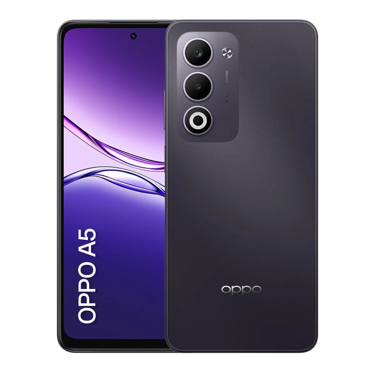 Smartphone OPPO A5 256GB 6GB Ram Bateria 6000mAh 45W 50MP AI Câmera Roxo | Bateria 6000mAh com carga 45W, resistência militar IP65 e câmera 50MP.