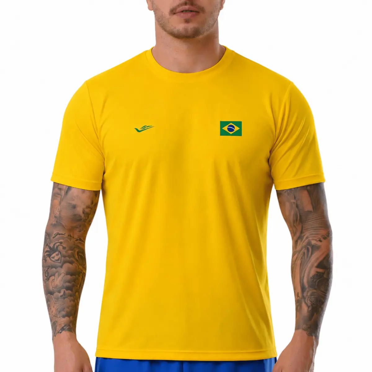 Camiseta do Brasil Masculina Plus Size Patriota Elite Academia Dry Fit - 1