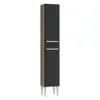 Paneleiro Madesa Emilly 2 Portas - Rustic/Preto - Marrom - 1