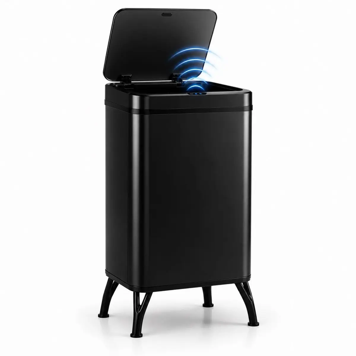 Lixeira Inteligente Automática 30L Inox Com Sensor Inteligente Eletrico Cesto de Lixo Casa Cozinha Escitorio Premium Elegante (Preto)
