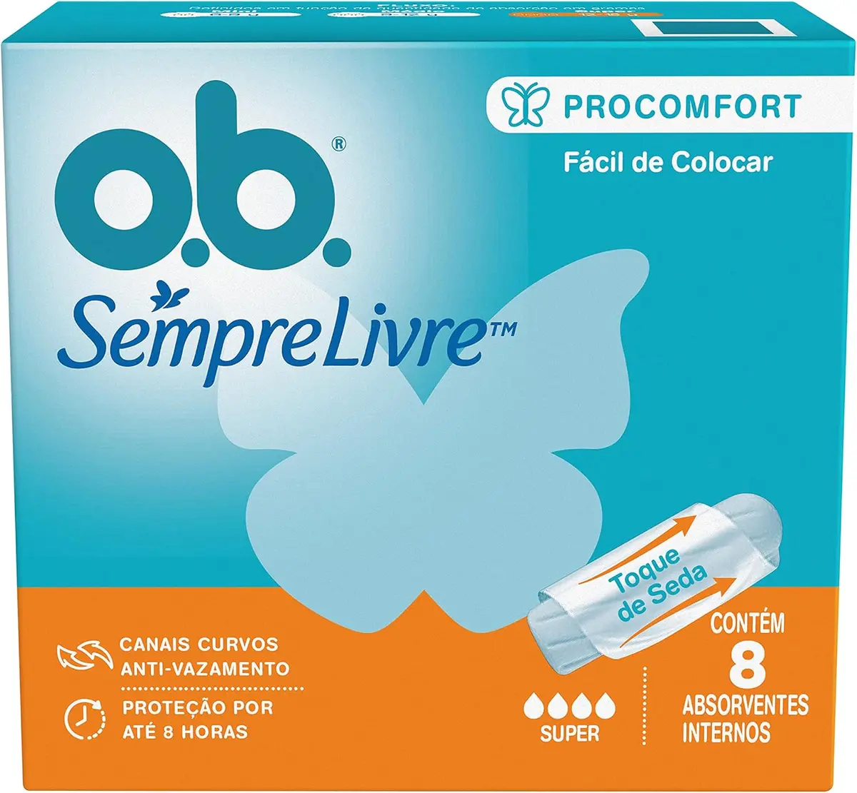 Absorvente Interno O.B. Sempre Livre, Fluxo Super, 8 Unidades - 1