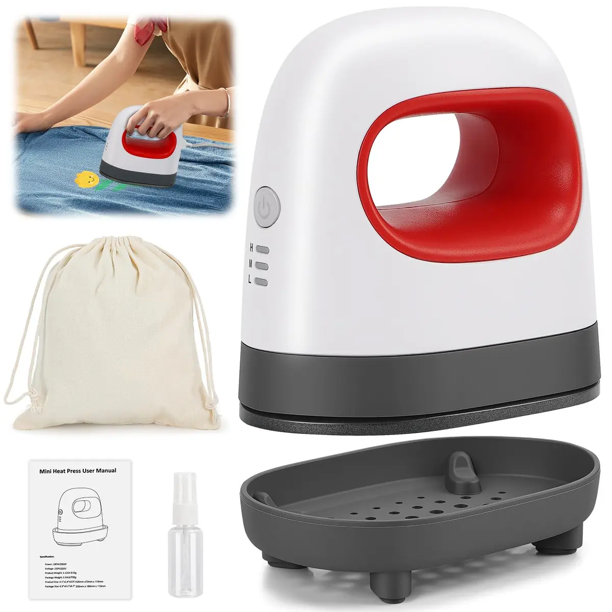 220 V Prensa Térmica Mini de Ferro Fácil, Mini Máquina de Prensa Térmica, Prensa Térmica Mini de Ferro de Passar Heat Press, Mini Ferros para Artesanato, Máquina de Prensa Térmica para Camisetas