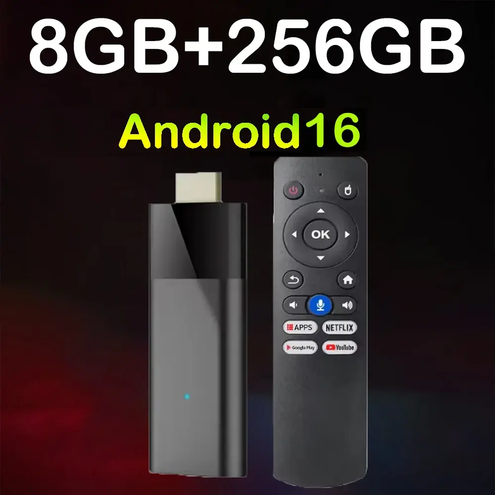 Android16 Q12 TV Stick 8K Ultra Smart TV Box H313 Google Assistant Dual Wifi 5G Voice BT6.0 8GB 256GB Android 16 Media Player - 1
