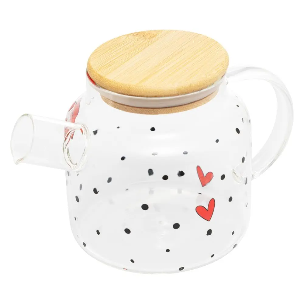 WOLFF - Chaleira de Vidro Borossilicato com Tampa de Bambu Heart 600ml