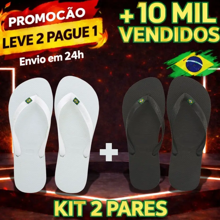 Chinelos Masculino e Feminino Bandeirinha Do Brasil Sandalia e Chinela Anti-Derrapante SEM MARCA - 1