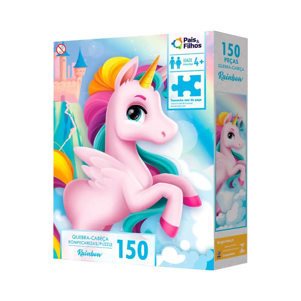 Pais E Filhos Quebra-Cabeça Rainbow Pais & Filhos Rosa 150 Peças - 1