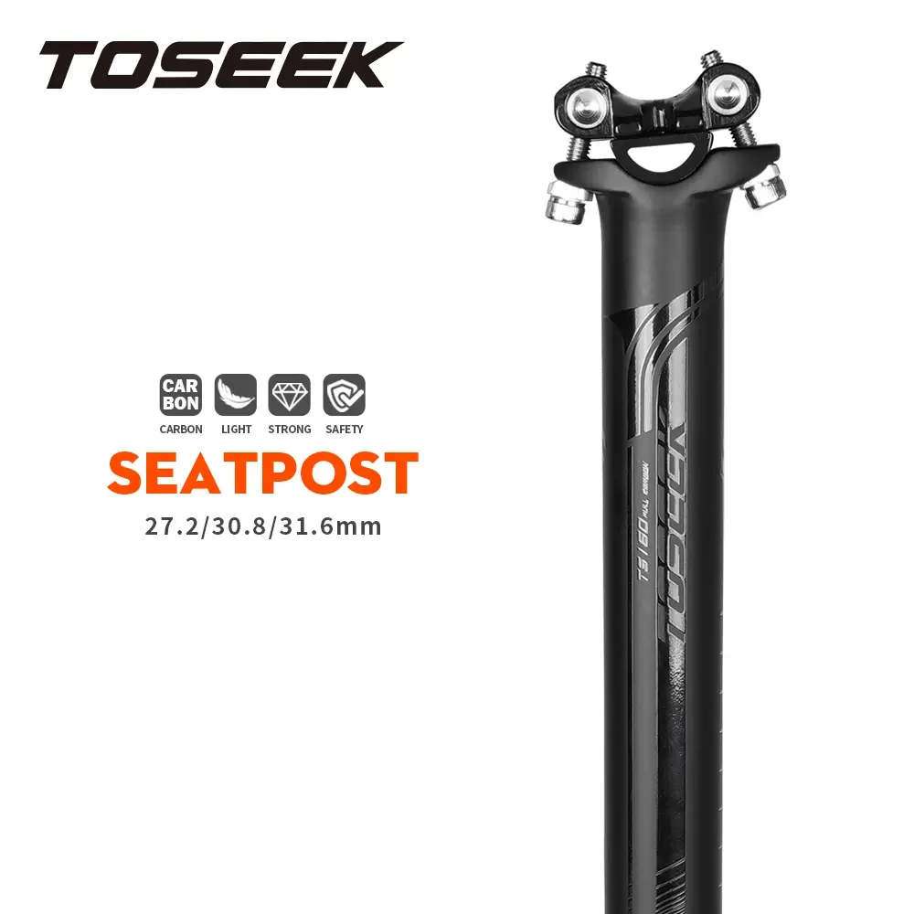 TOSEEK Poste de Selim de Carbono para MTB/Bicicleta de Estrada 27.2/30.8/31.6MM Acessórios de Ciclismo para Bicicletas de Montanha