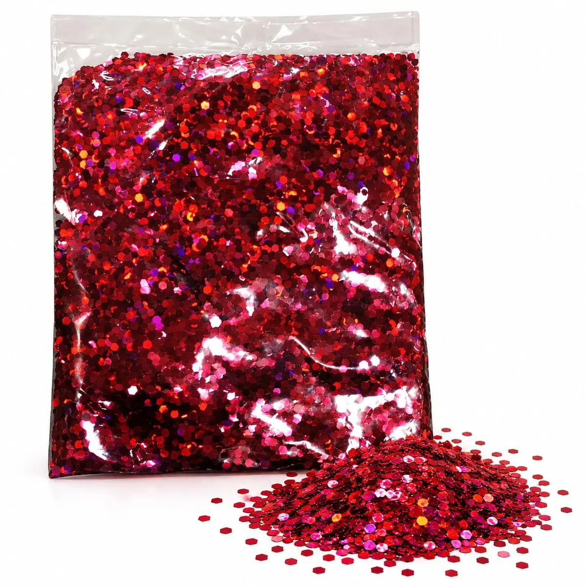 Confete Holográfico Mini 3mm 100g Vermelho para Balão Bubble | Fácil de usar em balões bubble, cria efeito flutuante e luminoso