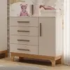 Cômoda Infantil Canaã Pega Pega 1 Porta 4 Gavetas Branco/Caramelo - 1