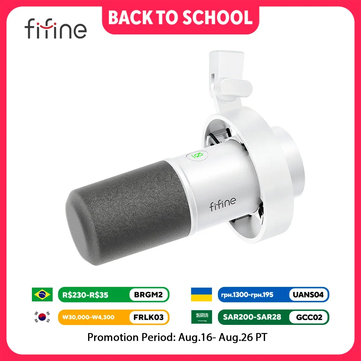 FIFINE-XLR Microfone dinâmico com monitoramento em tempo real, microfone de streaming USB, botão de ganho, toque-mudo para PC,Mixer-K688 - 1